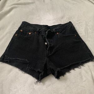 High waisted levi 501 denim shorts